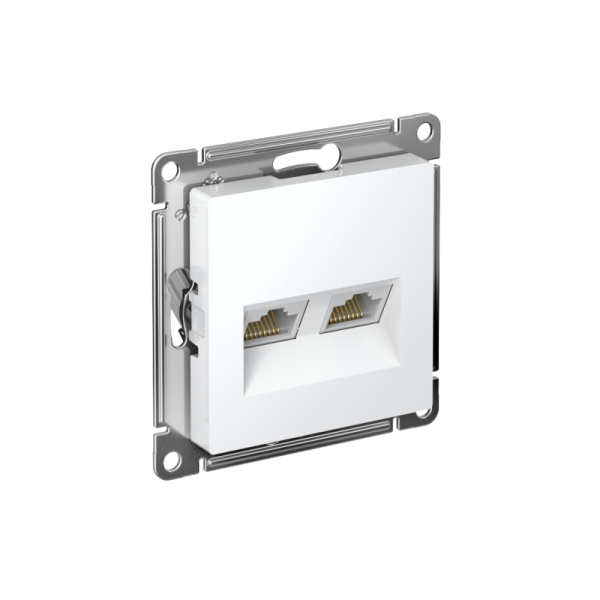 Розетка компьютерная 2-м AtlasDesign RJ45 кат.5E механизм бел. SE ATN000185