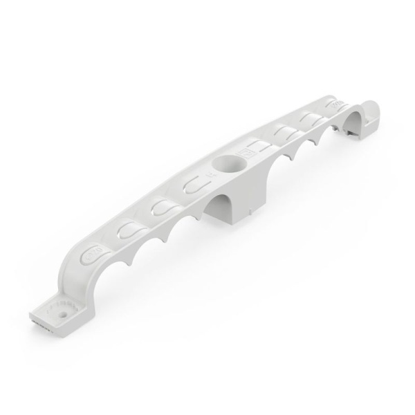 Держатель труб d20мм для прямого монтажа двусторон. на 8 мест сер. (уп.20шт) Промрукав PR13.03293